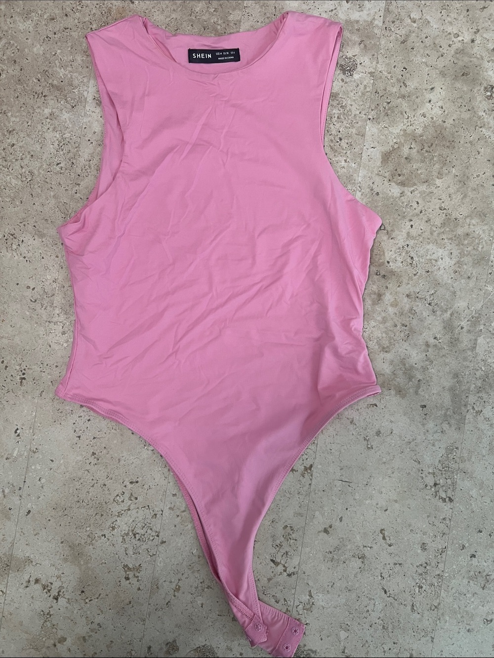 SHEIN Pink Sleeveless Scoop Neck Bodysuit